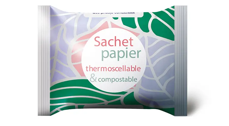 Sachet en papier compostable thermoscellé